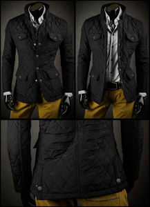 Men's Elegant Quilted Jacket Black Bolf 802A