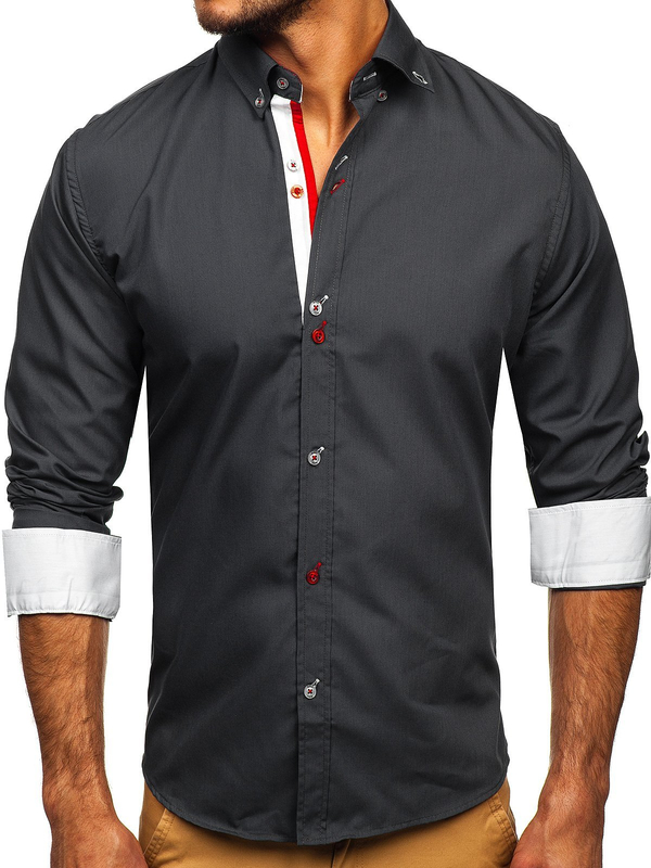 Men's Long Sleeve Shirt Graphite Bolf 20710
