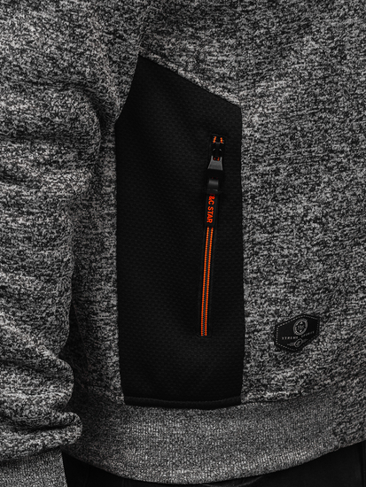 Men's Lightweight Jacket with stand up collar Anthracite Bolf TC1232