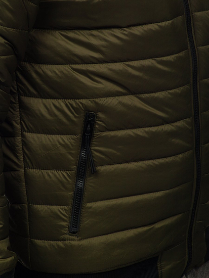 Men's Lightweight Quilted Bomber Jacket Khaki Bolf MY-02A