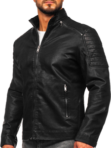 Men’s Leather Jacket Black Bolf EX229