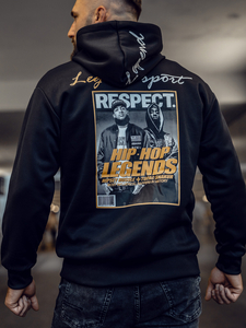 Men's Printed Kangaroo Hoodie Black Bolf M280