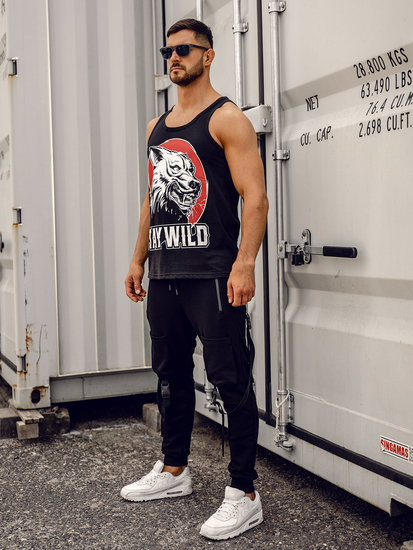 Men’s Printed Tank Top Black Bolf 143029A