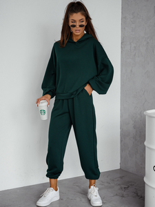 Women’s 2-piece Sport Outfit with butter hood Bottle Green Bolf 525