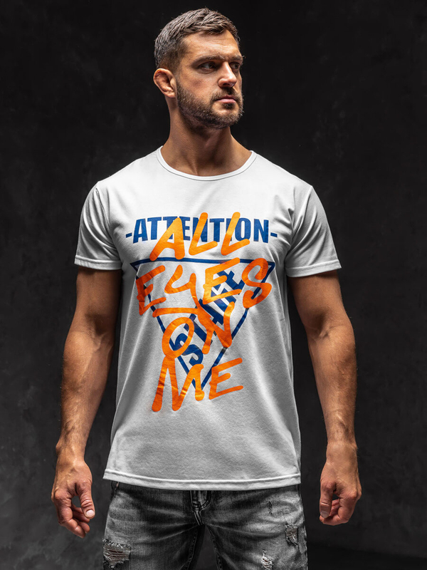 Men's Printed T-shirt White Bolf KS1995