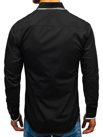 Men's Elegant Long Sleeve Shirt Black Bolf 1747