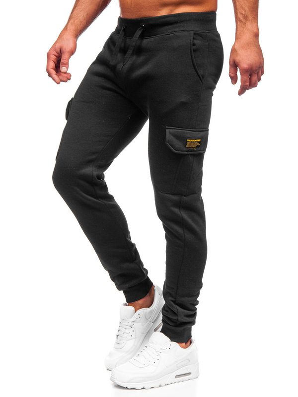 Men's Cargo Sweatpants Black Bolf JX8709