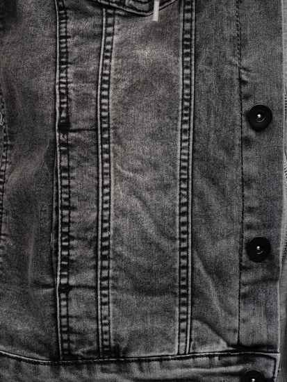 Men's Denim Hooded Jacket Grey Bolf 10350