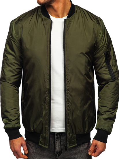 Men's Lightweight Bomber Jacket Green Bolf AK95
