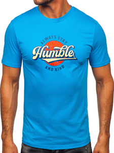 Men's Cotton Printed T-shirt Blue Bolf MPO3531