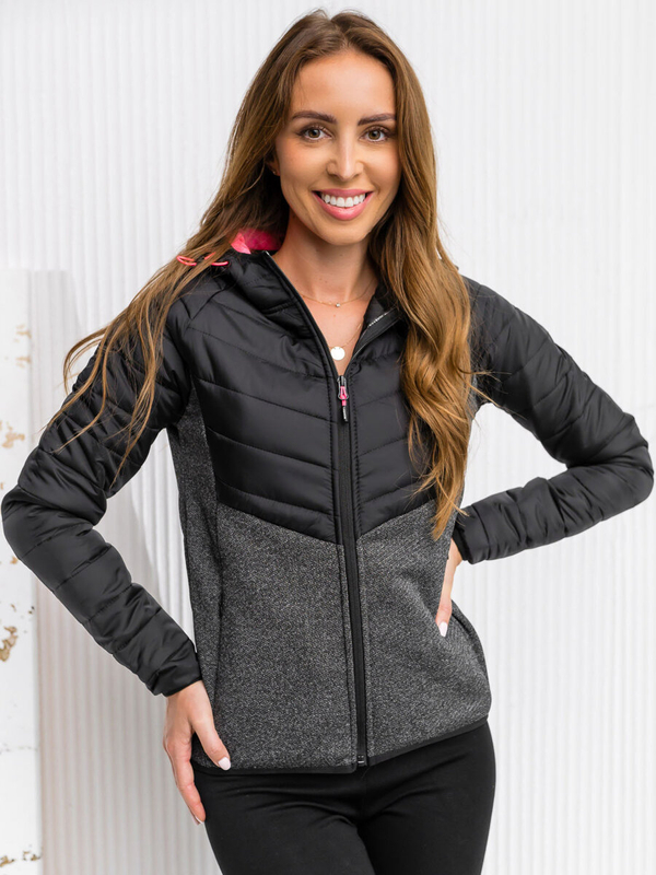 Women's Lightweight Jacket with hood Black Bolf KSW4005A1