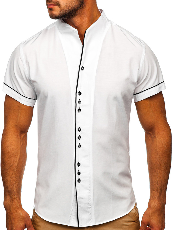 Men's Short Sleeve Shirt White Bolf 5518