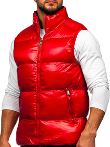 Men's Thick Quilted Gilet Red Bolf 9968