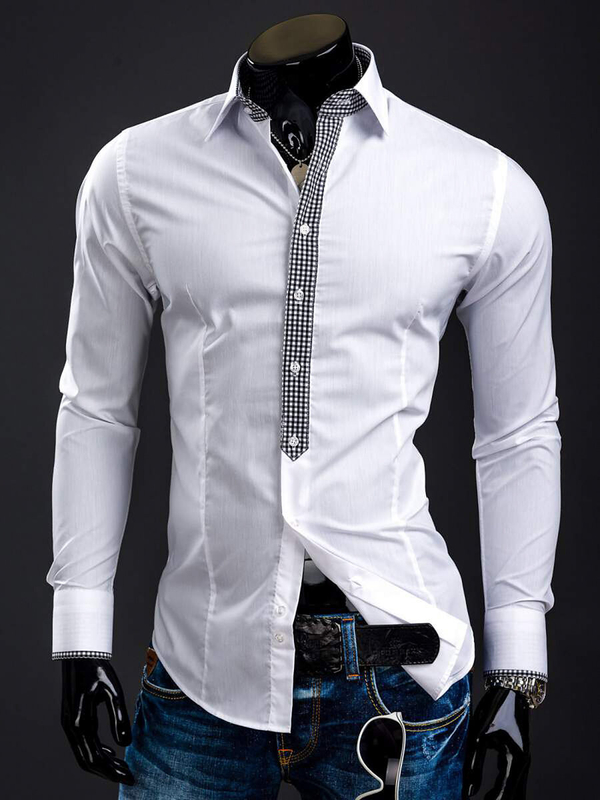 Men’s Elegant Long Sleeve Shirt White Bolf 0939A