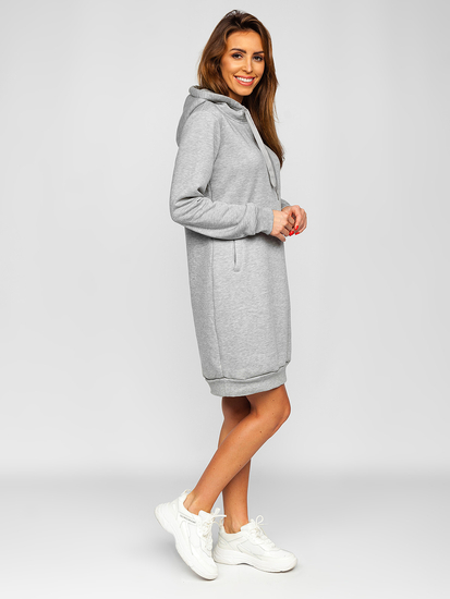 Women's Longline Hoodie Grey Bolf YS10005-A