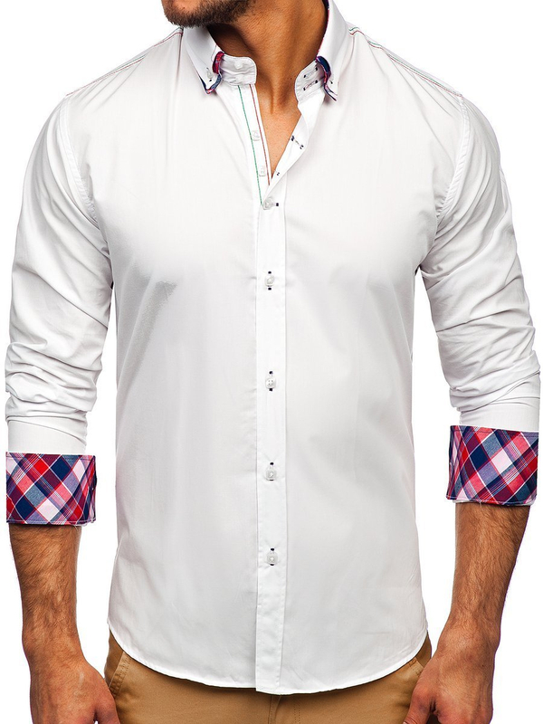 Men's Elegant Long Sleeve Shirt White Bolf 2705