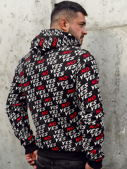 Men's Printed Hoodie Black Bolf 141013A2