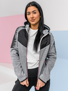 Women's Lightweight Jacket with hood Grey Bolf KSW4007