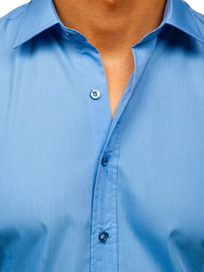 Men’s Elegant Long Sleeve Shirt Sky Blu Bolf 1703