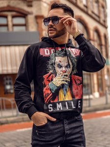 Men's Printed Hoodie Black Bolf 6384A