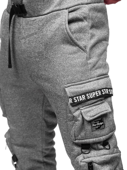 Men's Cargo Joggers Grey Bolf HSS017