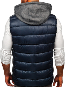 Men's Hooded Gilet Navy Blue Bolf 2909