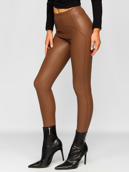 Women's Faux Leather Leggings Camel Bolf J51700