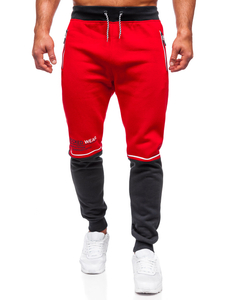 Men's Printed Sweatpants Red Bolf AM85A