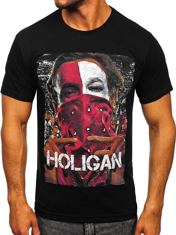 Men's Cotton Printed T-shirt Black Bolf CMR18