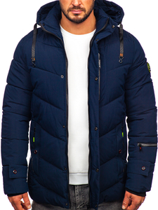 Men's Winter Quilted Jacket Navy Blue Bolf 22M55