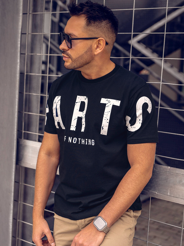 Men's Printed T-shirt Black Bolf 1180A