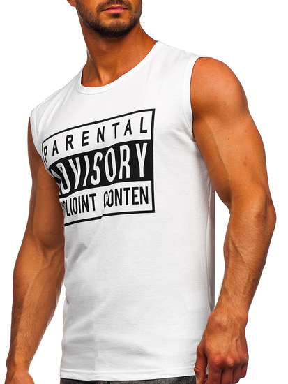 Men's Printed Tank Top White Bolf 14828