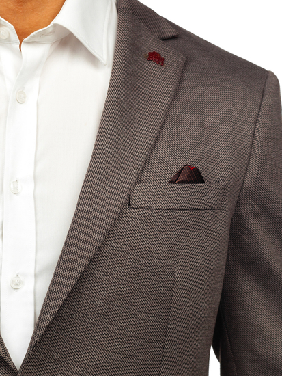 Men’s Elegant Suit Jacket Dark Brown Bolf 024