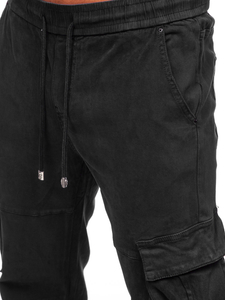 Men's Denim Cargo Joggers Black Bolf MP0105N
