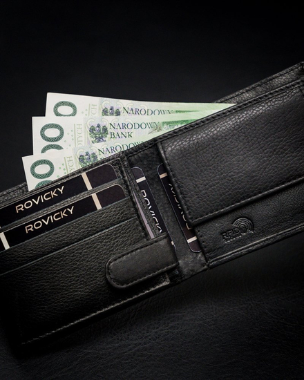 Men's Leather Wallet Black 12229