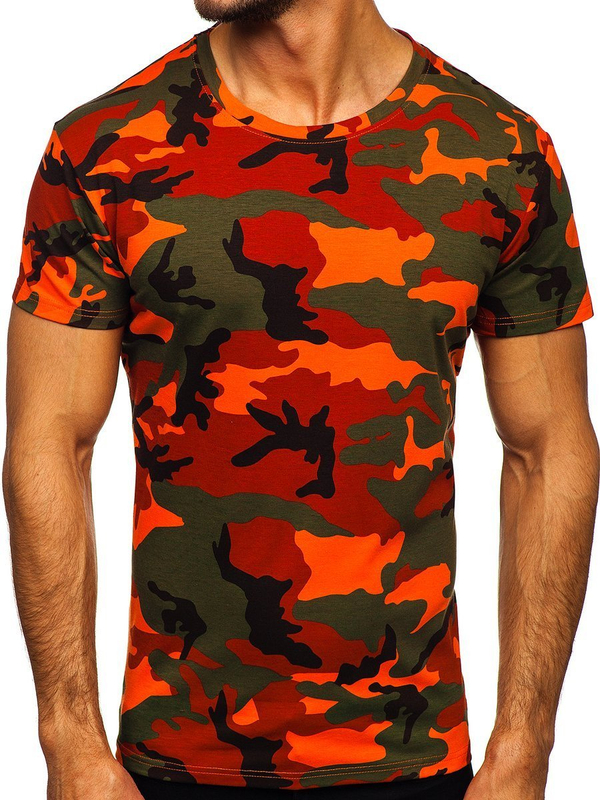 Men's Camo T-shirt Green-Orange Bolf S807