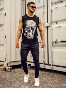 Men’s Printed Tank Top Black Bolf 14807A