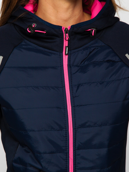 Women's Lightweight Jacket with hood Navy blue Bolf KSW4009A1