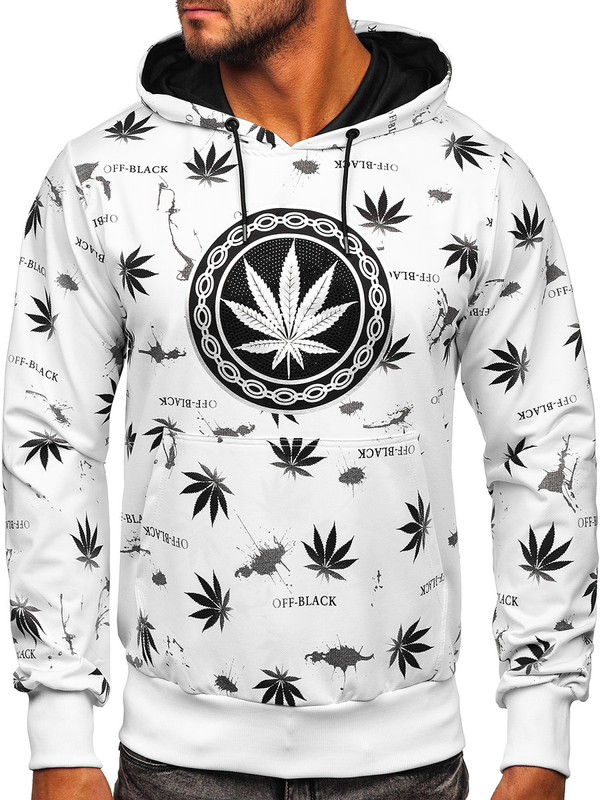 Men's Printed Hoodie White Bolf HM628