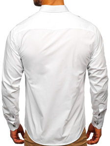 Men's Elegant Long Sleeve Shirt White-Claret Bolf 5722-1