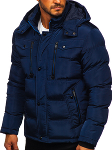 Men's Winter Quilted Jacket Navy Blue Bolf 1182