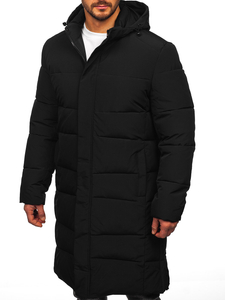 Men’s Longline Quilted Winter Jacket Black Bolf 31M5009