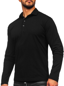 Men’s Long Sleeve Cotton Polo Shirt Black Bolf 5119