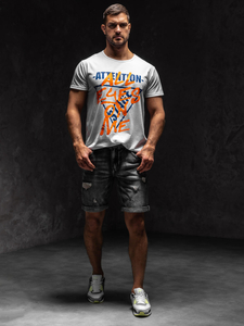 Men's Printed T-shirt White Bolf KS1995