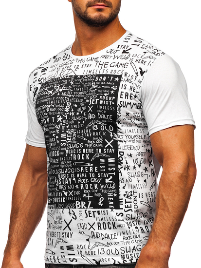 Men's Cotton Printed T-shirt White Bolf 1173