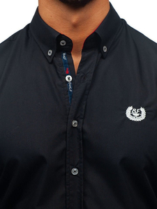 Men's Elegant Long Sleeve Shirt Black Bolf 2772