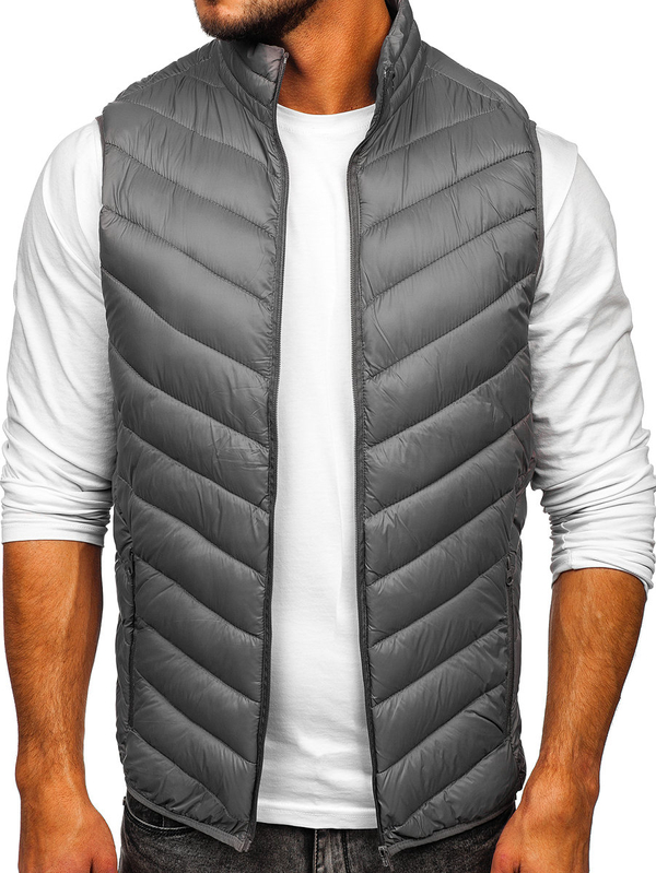 Men's Quilted Gilet Grey Bolf 13073