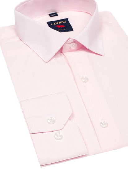 Men's Elegant Long Sleeve Shirt Pink Bolf TS100