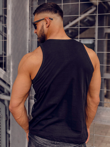 Men's Printed Boxer Tank Top Black Bolf 14836A