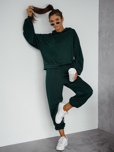 Women’s 2-piece Sport Outfit with butter hood Bottle Green Bolf 525